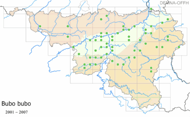 Carte de répartition du Grand-duc d’Europe